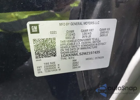 2021 GMC Acadia Fwd Slt from USA, damaged, VIN 1GKKNMLS2MZ197435